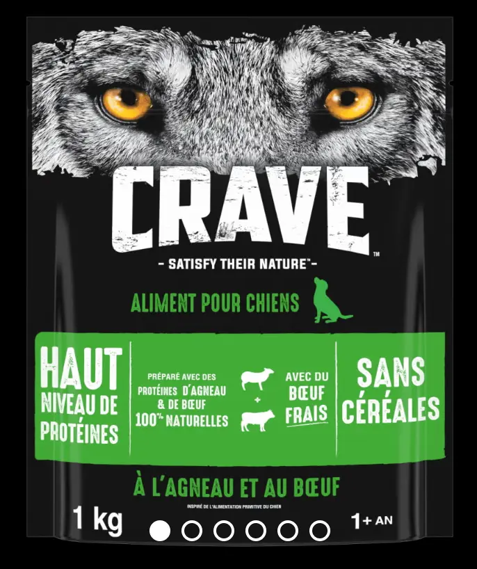 CRAVE Croquettes à l'Agneau et au Bœuf pour chiens adultes