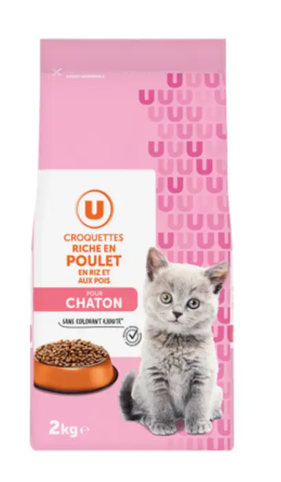 U Croquettes riches en poulet pour chaton