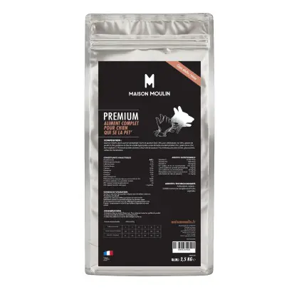 Maison Moulin Croquettes PREMIUM Saumon Chien Adulte Sédentaire, Stérilisé ou Âgé