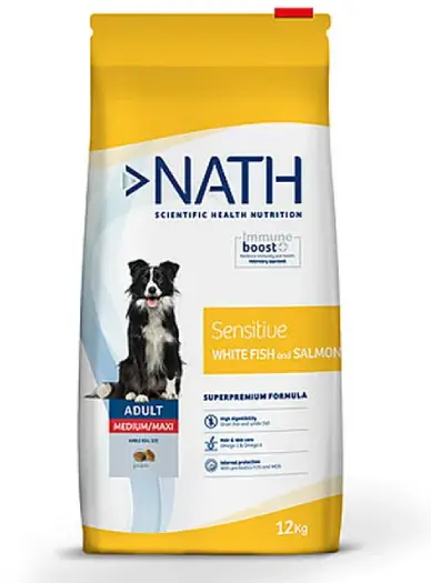 Nath Croquettes Medium/Maxi Adult Sensitive au Poisson et Saumon pour Chien