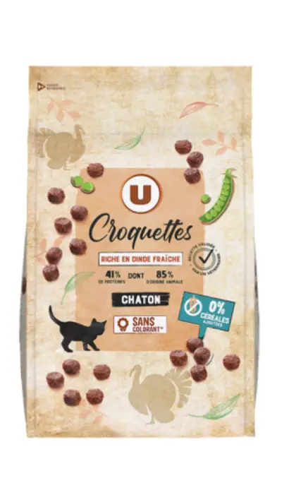 U Croquettes sans céréales riches en dinde pour chaton